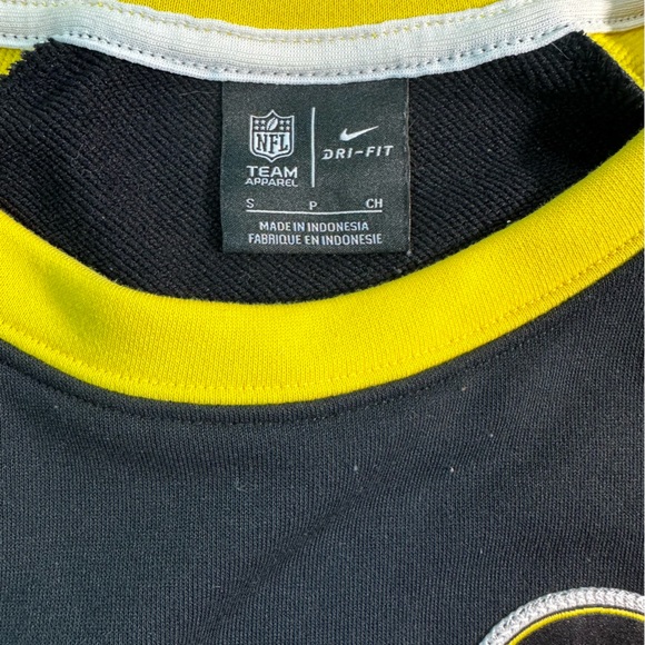 Men’s Nike Pittsburgh Steelers Nike Dri-Fit Raglan Crew Sweatshirt Gold & Black - Picture 7 of 8